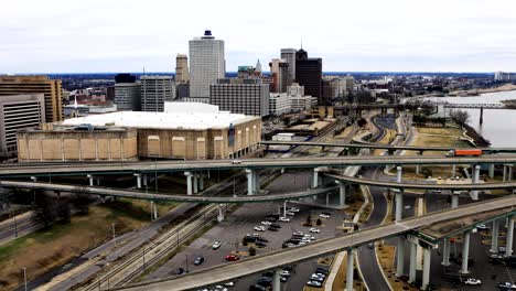 Timelapse-von-Memphis,-Tennessee-Innenstadt