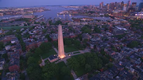 Aerial-view-of-Boston-at-sunset.