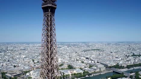 Aerial-view-of-Eiffel-tower-with-Paris-in-background