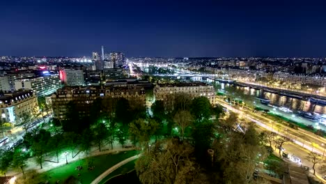 View-of-river-Seine-from-the-Eiffel-tower-night-timelapse.-Paris,-France,-Europe