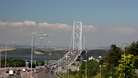 Forth-Road-bridge-Edinburgh,-Scotland---Wide