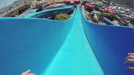 Point-of-view-of-someone-going-down-waterslide-Cape-Town