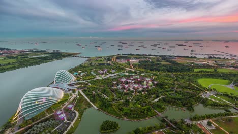 día-hasta-la-noche-vista-de-panorámica-en-la-azotea-superior-4-lapso-de-tiempo-k-de-Singapur