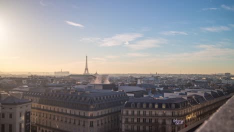 Frankreich-Abendlicht-sky-Panorama-Paris-Stadt-auf-dem-Dach-Stadtbild-4k-Zeitraffer