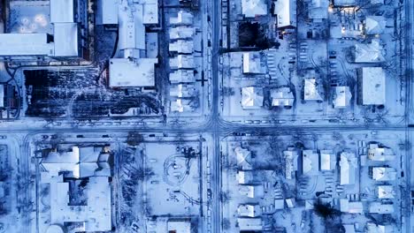 Stadt-nach-Schneefall---Luftaufnahmen