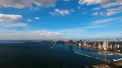 Luftbild-Stadt-mit-Wolkenkratzern-und-Gebäuden.-Philippinen,-Manila,-Makati