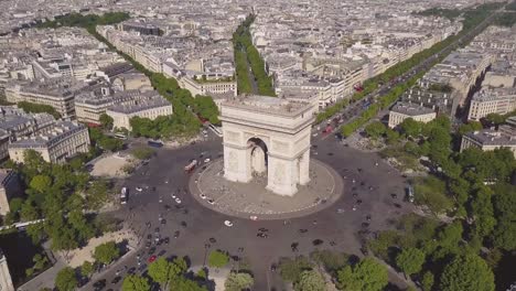 france-sunny-summer-day-paris-city-famous-arch-de-triumph-aerial-panorama-4k-time-lapse