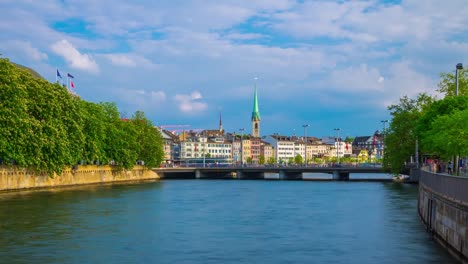 switzerland-sunny-day-zurich-city-riverside-traffic-street-bay-panorama-4k-timelapse