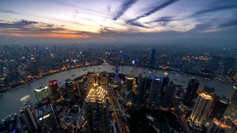 (De-día-a-noche)-lapso-de-tiempo-de-4K-de-horizonte-de-la-ciudad-de-Shanghai-y-paisaje-urbano