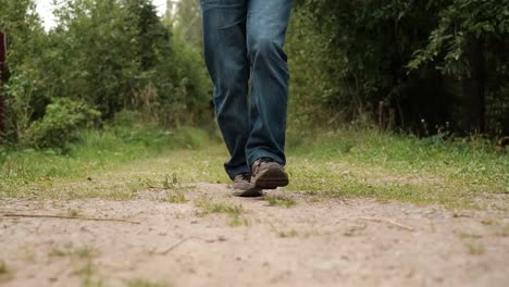 Close-up-shot-of-senior-man-skipping-fancily-with-a-jump-rope