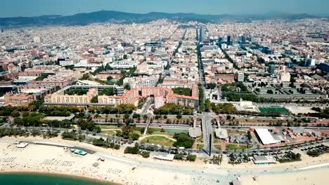 Panorama-der-modernen-Stadtteile-von-Barcelona