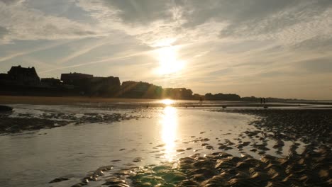 French-city-of-Cabourg-on-the-Le-Mans-channel-beautiful-sunset-4K