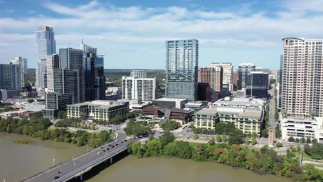 Aerial-of-Downtown-Austin,-Texas