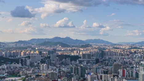 Timelapse-at-Seoul-City-Skyline,-South-Korea