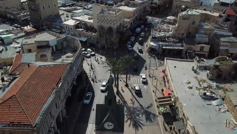 Aerial-View-of-the-Jaffa-clock-tower-and-the-old-city