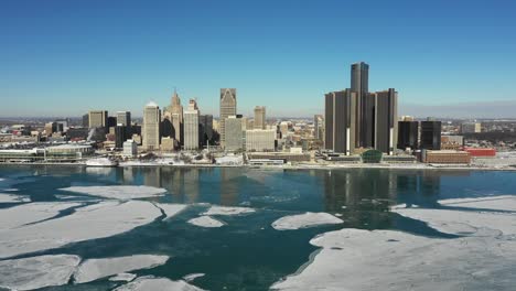 Detroit-Michigan-Aerial-Waterfront-Winter