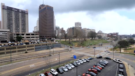 Timelapse-of-the-Memphis,-Tennessee-downtown