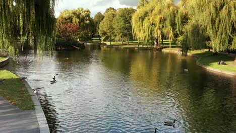 Boston-Public-Garden-In-Boston,-Massachusetts,-USA