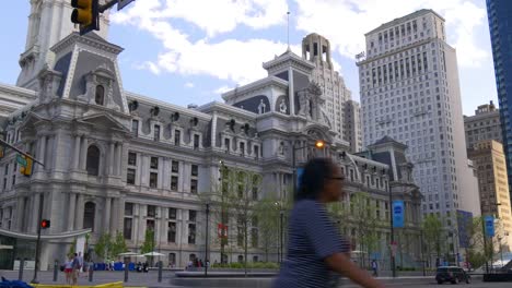 Vereinigte-Staaten-Sommer-Philadelphia-Stadt-Halle-Platz-4-k,-Pennsylvania