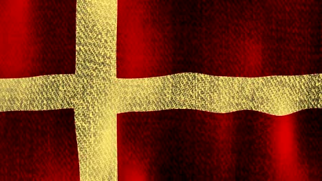 Denmark-Flag-Waving-Fast-SlowlySeamless-Looping-(Sunny,-Golden-Realistic-Fabric-Texture,-Endless-Loop)