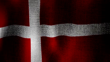 Denmark-Flag-Waving-Slowly-Seamless-Looping-(Dark,-Realistic-Fabric-Texture,-Endless-Loop)