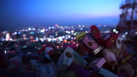 SEOUL,SOUTH-KOREA---July-2016:-N-Seoul-Tower-lock-of-love-with-romantic-night-view-from-hill-deck