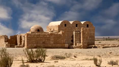 Quseir-(Qasr)-Amra-desert-castle-near-Amman,-Jordan.-World-heritage-with-famous-fresco's.