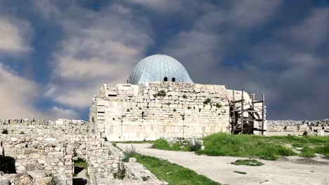 Monumentos-de-la-ciudad-de-Amman--vieja-colina-de-la-ciudadela-romana,-Jordania