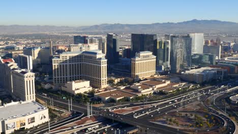 Las-Vegas,-Nevada-Daytime-aerial-view-of-Las-Vegas-Strip