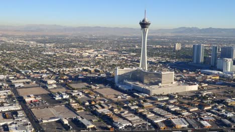 Vista-aérea-de-las-Vegas,-Nevada-durante-el-día-de-Las-Vegas-Strip