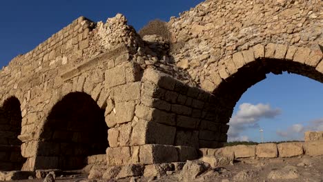 Ancient-Roman-Aqueduct-in-Ruins-in-Israel