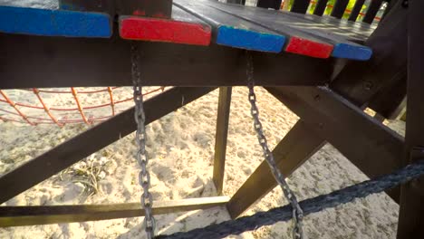 POV-footage-of-three-kids-playing-in-a-playground