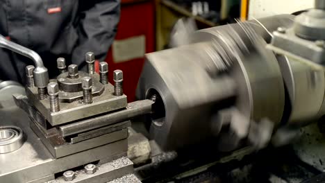 Processing-of-cast-iron-parts-on-a-lathe.