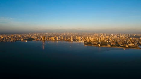 Aerial-city-with-skyscrapers-and-buildings.-Philippines,-Manila,-Makati