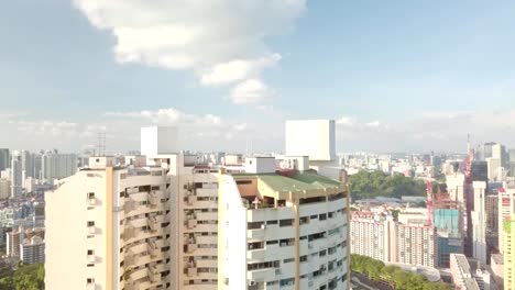 Panoramic-View-of-Buildings-in-Outram-Park,-Singapore