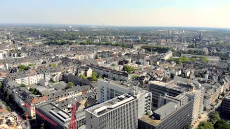 Aerial-View-Dusseldorf-Germany.-Flight-over-the-city