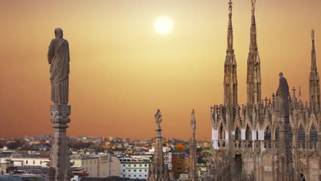 Milán-Italia,-vista-de-la-ciudad-desde-la-terraza-del-Duomo.