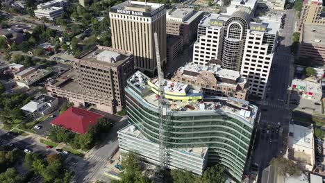 Aerial-of-Downtown-Austin,-Texas