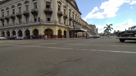 Old-classic-American-car-on-the-street-of-Havana-city,-Cuba