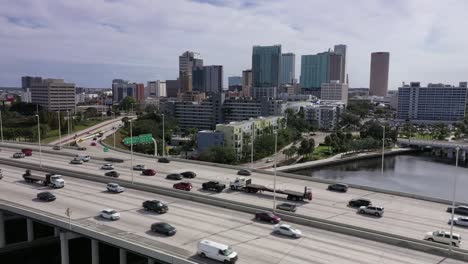 Aerial-of-Downtown-Tampa,-Florida