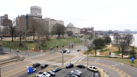 Vista-del-centro-de-Memphis,-Tennessee