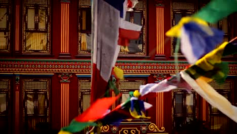 Prayer-flags-at-the-Boudhanath-stupa-Kathmandu,-Nepal