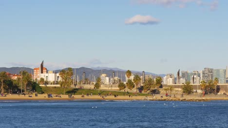 barcelona-sunny-day-beach-panorama-4k-spain