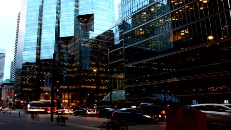 Lapso-de-tiempo-de-Toronto,-el-centro-de-la-ciudad-por-la-noche