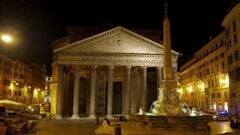 Pantheon-bei-Nacht,-Rom,-Italien