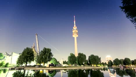 Timelapse-de-estrellas-y-interesante-arquitectura/Olympiapark-München