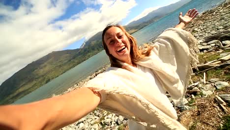 Self-portrait-of-a-young-woman-by-the-lake-shore