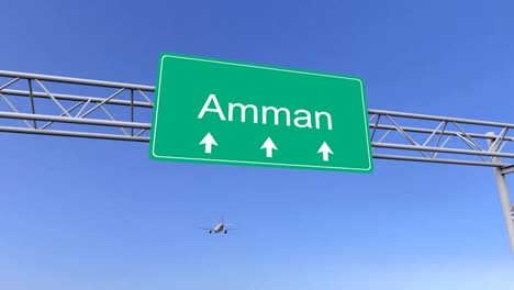 Twin-engine-commercial-airplane-arriving-to-Amman-airport