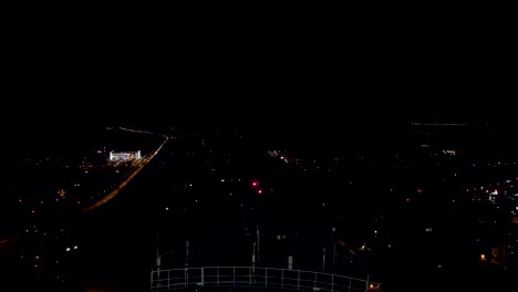 Drone-flies-above-the-helipad.-The-night.