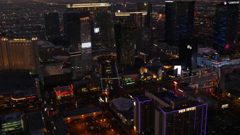 Las-Vegas,-Nevada-Aerial-view-of-Las-Vegas-Strip-at-night